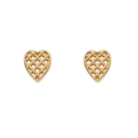 gucci diamond stud earrings|Gucci heart diamond earrings.